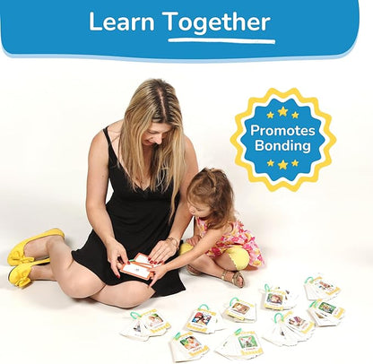 TOYVENTIVE First 200 Thick Toddler Flash Cards, 1 2 3 4 Year Old Letter, Number, Color, Animal, Baby Flash Cards Activities, Montessori Toys for Toddlers and Preschool, Toddler Learning Cards