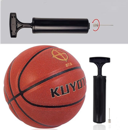 KUYOTQ Kids Toddler Youth Adult Size 3/4/5/6/7 Basketball 22/25.5/27.5/28.5/29.5" Thickened Rubber or Faux Leather Indoor Outdoor Basketball for Boys Girls Womens Mens Basket Ball Gifts