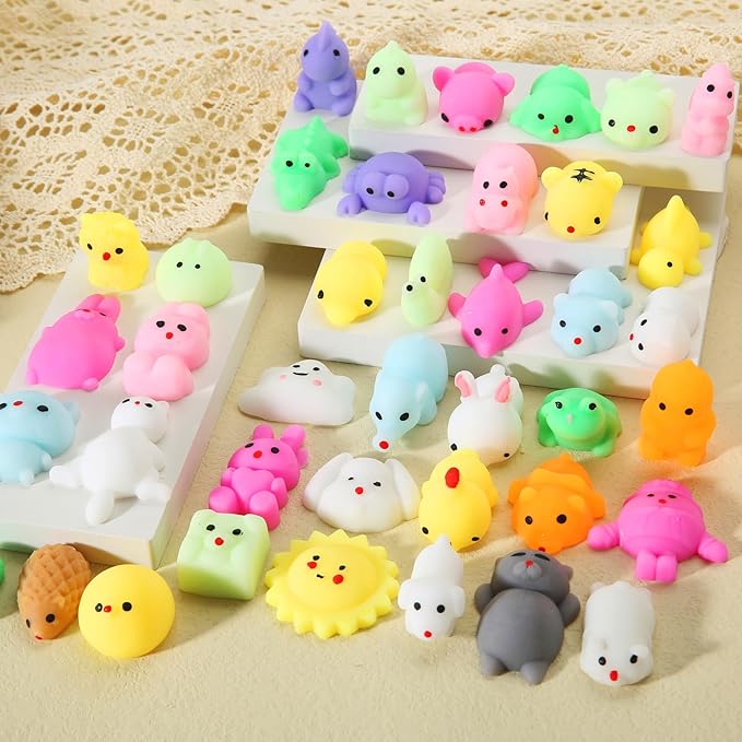 40 Pack Squishy Toys for Kids, Kawaii Squishies Squishy Animals Party Favors Birthday Gift Goodie Bag Stuffers for Boys Girls Ages 4-8 8-12 Teens Toddlers Stress Relief Sensory Autism Toys Random