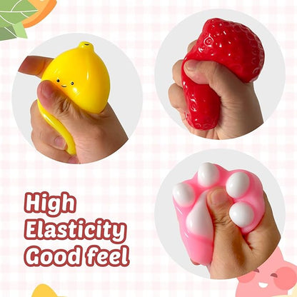 Taba Squishy Toys 4 Pack, Soft Sensory Fidget Squeeze Toys for Stress Relief, Kawaii Fufu Squishies for Kids & Adults, Party Favors, Goodie Bag Fillers