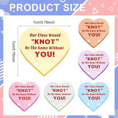 Yinkin 36 Sets Valentine's Day Bracelets with Cards Kids Friendship Bracelets Knot Design Bulk for Girls Boys Classroom Gifts Accessories Valentine's Day Party Favors Gifts Teacher Goody Bag Stuffers