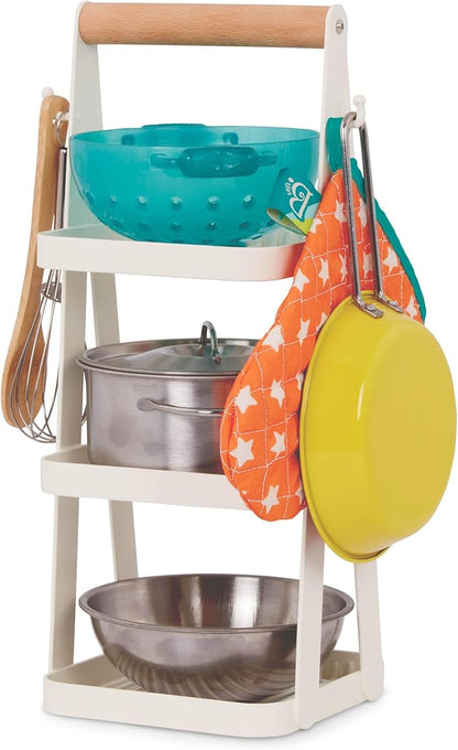 B. toys- Mini Chef - Pot & Pan Playset- Pretend Play Kitchen Accessories – Pot, Pan & Role-Play Cookware – Cooking Toys for Kids – Pretend Play Set – 3 Years + (9 Pcs)