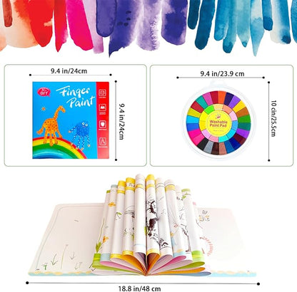 Xuyyicao Kids Washable Finger Paint Set,36 Color Funny Finger Painting with Book for Kids,Art Painting Supplies for Painting DIY Crafts,Gifts
