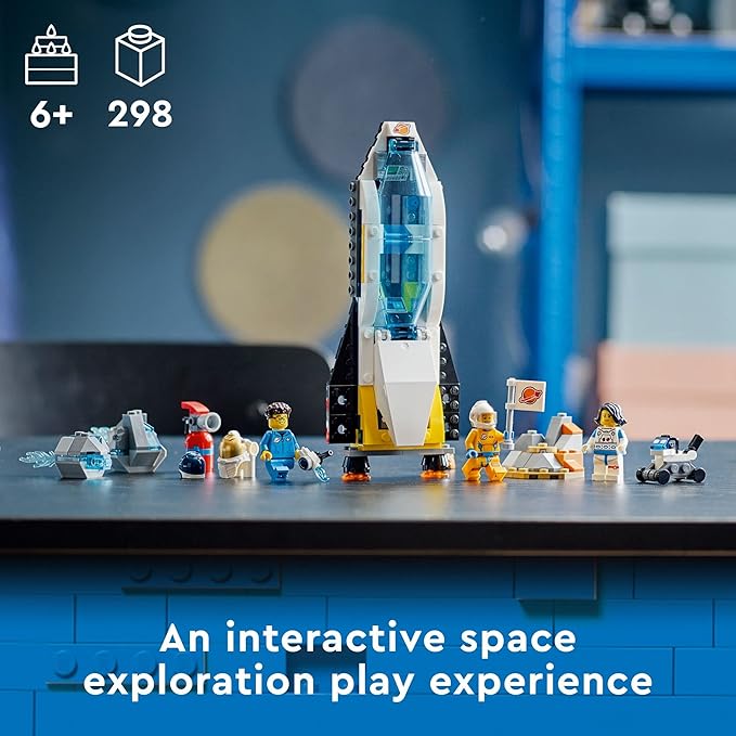 Lego City Mars Spacecraft Exploration Missions 60354 Interactive Digital Building Toy Set - with Astronaut Minifigures and Spaceship, Traverse The Stars, Great Gift for Kids, Boys, and Girls Ages 6+