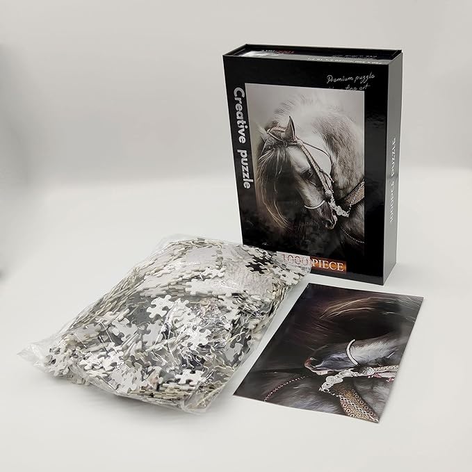 Jigsaw Puzzles 1000 Pieces for Adults 1000 Piece Puzzles for Adults and Kids (White Horse)