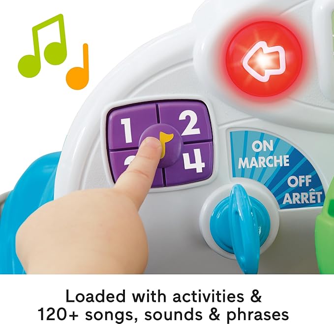 Fisher-Price Baby Learning Toy Laugh & Learn Crawl Around Car Activity Center with Smart Stages for Infants Ages 6+ Months, Blue (Amazon Exclusive)