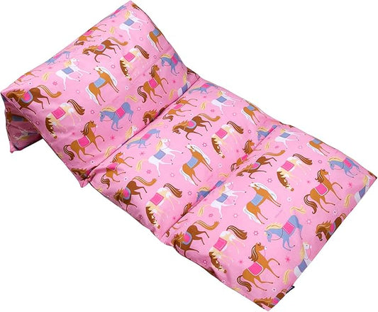 Wildkin Kids Floor Lounger: Ideal for Boys and Girls, Travel-Friendly, Perfect for Sleepovers - Pillow Lounger for Kids, Requires Standard Size Pillows Not Included (Horses)