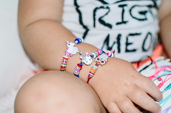 Lorfancy 12 Pcs Kids Girls Bracelets Jewelry Animal Pendant Unicorn Owl Cute Bracelet Multicolor Rhinestone Woven Friendship Bracelets for Party Favors Pretend Play Bracelets Kids