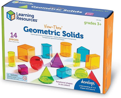 Learning Resources Plastic Base Ten Class Set & View-Thru Geometric Solids - Geometric Shapes, Back to School Supplies Must Haves, Math Teacher Supplies