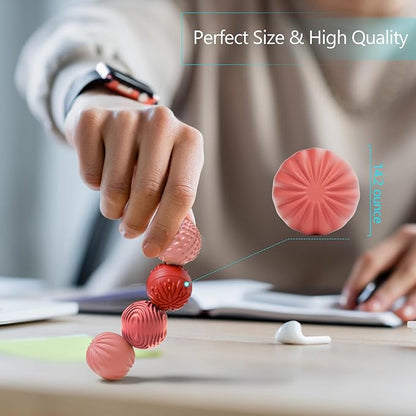 luckdoor Silicone Magnetic Balls Fidget Toys for Adults & Teens,4PCS Stress Relief Sensory Toys for Autism ADHD Anxiety,Fun Textures Gadgets,Office Desk Toy,Stocking Stuffers for Men Women Teen Gifts