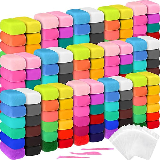 Poen Air Dry Clay Kit Multi Colors Ultra Light Modeling Clay for Kids DIY Safe Soft Clay with Sculpting Tool Back to School Gift for Kids Adults Artists Art Crafts(108 Pcs)