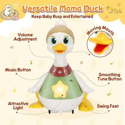 KETIEE Tummy Time Baby Toys 6-12 Months: Musical Dancing Duck Family for Babies, Little Ducks Crawling Toy Set, Interactive Duck Infant Toys for 1 2 Years Old Boys Girls Birthday
