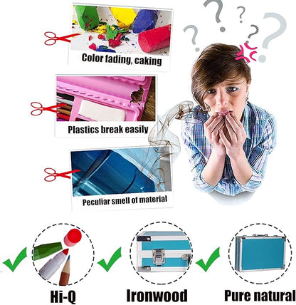 KINSPORY Deluxe Art Supplies Kit for Kids, Boys, Girls, Teens, Ages 5-12, with Sketch Pad, Watercolors, Crayons, Pencils, Markers, Oil Pastels, Palettes, Brushes, Erasers - Blue