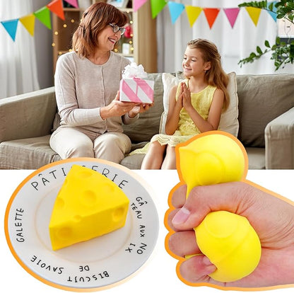 1 Pc Cheese Squishies Stress Relief Soft Novelty Toy Simulation Cheeses Food Squeeze Toy Birthday Gift (Cheese)