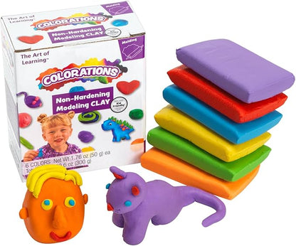 Non-Hardening Clay - 24 Sets of 6, Smooth, Colorful and Fun