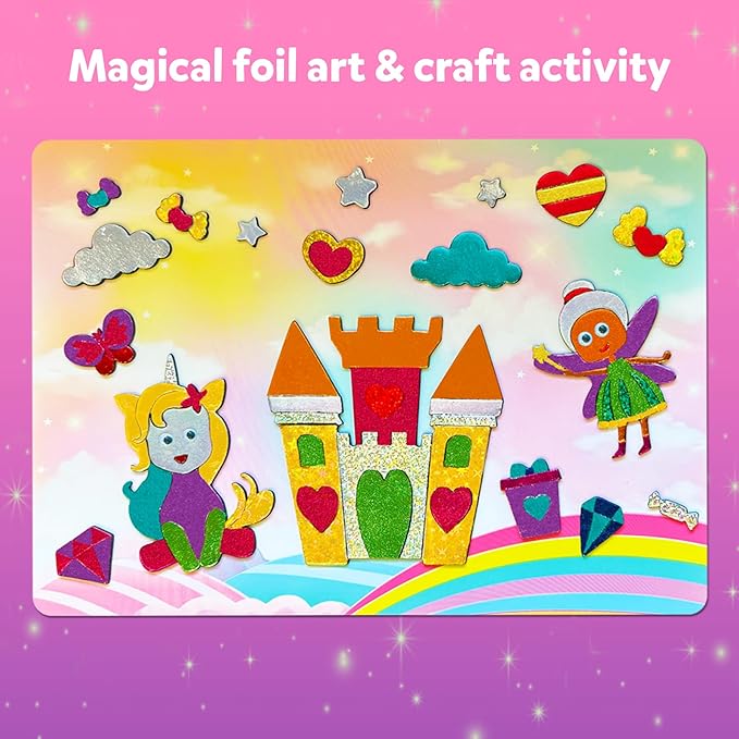 Skillmatics Art & Craft Activity - Foil Fun Unicorns & Princesses, No Mess Art for Kids, Craft Kits & Supplies, DIY Creative Activity, Valentine's Day Gifts for Ages 4, 5, 6, 7, 8, 9