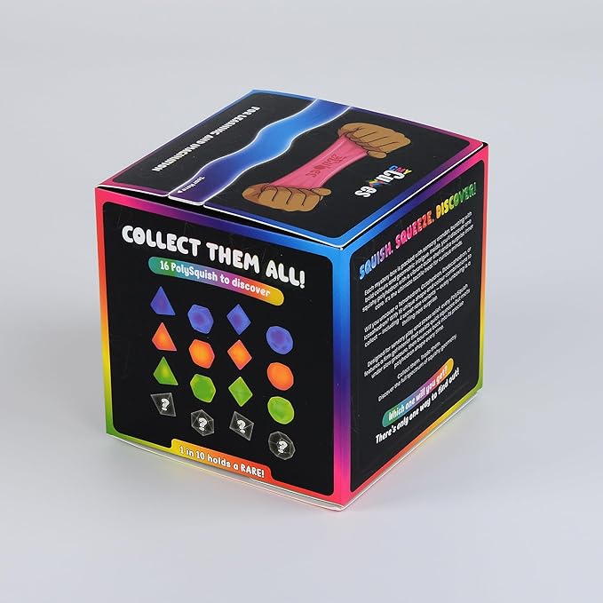 CMY Cubes PolySquish Discovery Series - Blind Box- Mystery Squishy - Color Mixing Sensory Stress Relief Toy - Tactile Fidget - 16 Shape and Colour Combinations - Collectible, Educational, STEAM Play