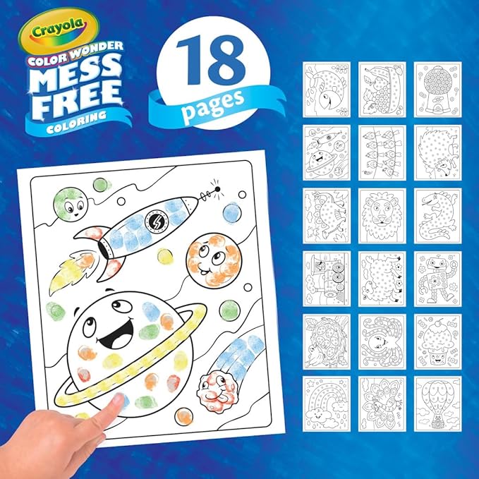 Crayola Color Wonder Mess Free Fingerprint Ink Painting Activity Set, Finger Painting Alternative, Toddler Coloring, Travel Activity, Gift for Toddlers