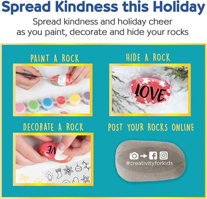 Creativity for Kids Holiday Hide & Seek Rock Painting Kit: Christmas Crafts for Kids Ages 6-8+, Kids Christmas Gifts & Activities, Craft Kits with 10 Rocks, Holiday Crafts for kids