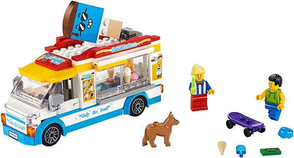 LEGO City Ice Cream Truck Van 60253 Building Toy Set - Featuring Skater Minifigures, Skateboard, and Dog Figure, Fun Gift Idea for Boys, Girls, and Kids Ages 5+
