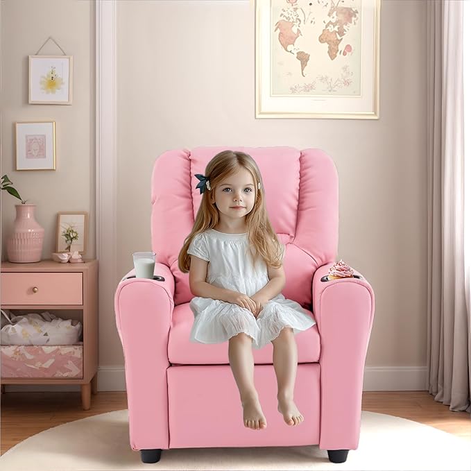 Candy Kids Reclining Chair Leather Recliner Sofa Toddler Youth Children Child Ages 1-6