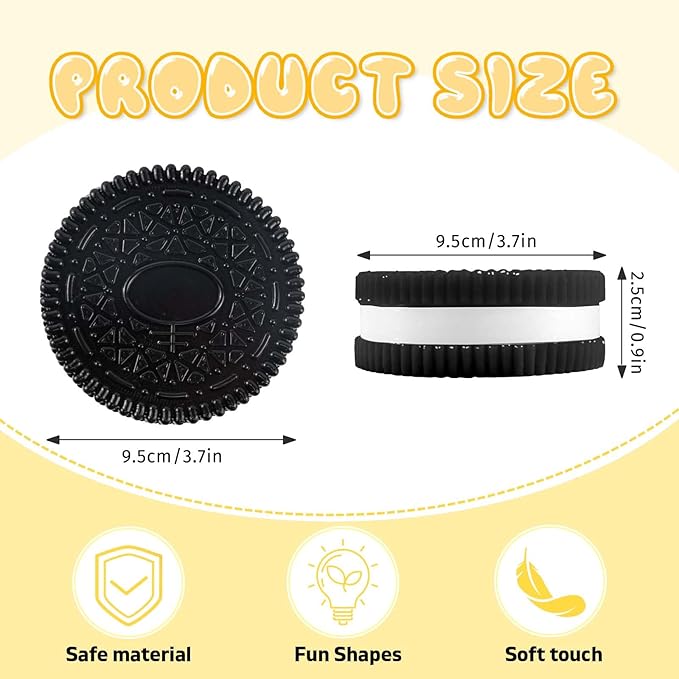 Gytera Sticky Cookie Squishies Fidget Toys Adults, Squeeze Toys Fidget Toys for Autism, Stress Balls for Adults Fidgets Birthday Easter Basket Stuffers(1 Pack Large Black)