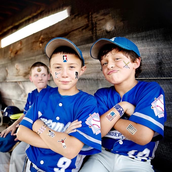 295 Pieces Baseball Party Favors Supplies Set Bulk Mini Baseballs Slap Bracelet Tattoo Sticker Keychain Adjustable Bracelet Goodie Bag Fillers for Sports Baseball Party Gifts Bags (Baseball)