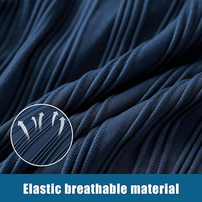 Recliner Cover Stretch Soft Couch Cover for Dogs, Sofa Slipcover for Recliner Couch Leakproof Furniture Protector for Kids, Pets (Navy)