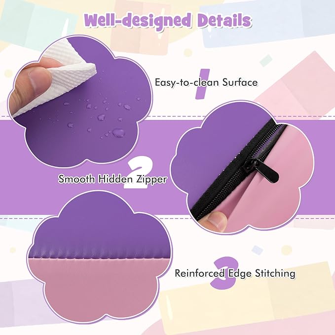 HONEY JOY 5-Piece Climb and Crawl Playset, Soft Climbing Foam Block Activity Play Structure Gym Equipment for Infant Baby, Color Coordination, Waterproof Indoor Climbing Toys for Toddlers (Purple)