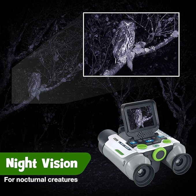 LeapFrog Magic Adventures Binoculars with Screen Capture, Night Vision for Kids Ages 4 and up, White