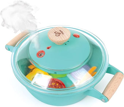 Hape Little Chef Cooking & Steam Playset | Toy Kitchen with Play Food and Accessories, for Children Ages 3+ Years
