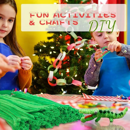 180 Pieces Pipe Cleaners Chenille Stem, Craft Pipe Cleaners, 11.8inch Christmas Pipe Cleaners Chenille Stems for DIY Art Crafts Decorations Supplies (Light Green)