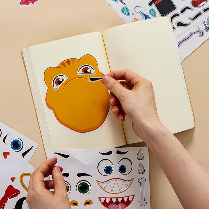 JOYIN 90 PCS 9.8”x6.7 Make-a-face Sticker Sheets Make Your Own Animal Mix and Match Sticker Sheets with Safaris, Sea and Fantasy Animals Kids Party Favor Supplies Craft
