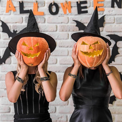 48 Pcs Colorful Kids Friendship Bracelet Set Adjustable Beads Bracelets Cute Friendship Princess Pretend Play Bracelet Stretch Beaded Bracelet Preppy Bracelets Set for Girls Women (Spooky)