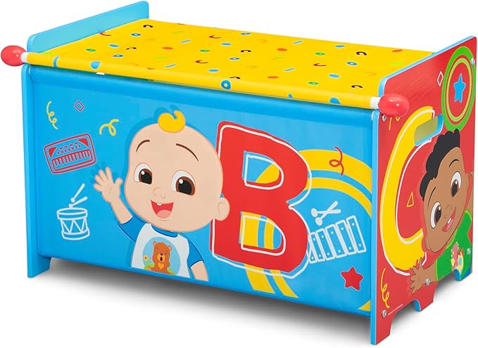 Delta Children - CoComelon 4-Piece Toddler Room-in-a-Box Set – Includes Sleep and Play Toddler Bed, Table, 1 Chair and Toy Box, Green