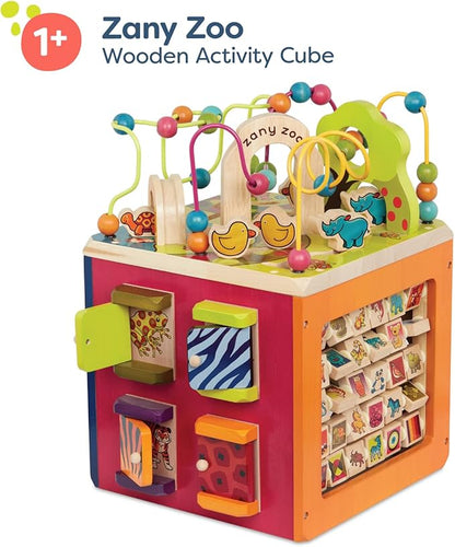 B. toys - Zany Zoo - Wooden Activity Cube - Educational Toys - Wooden Toys for Toddlers, Kids - 1 Year +