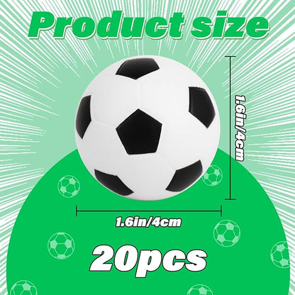 Hxezoc Mini Soccer Stress Balls 20 Packs Soccer Foam Sports Balls Small Squeeze Anxiety Bulk Toy Ball for Kids Soccer Birthday Party, School Carnival Party Supplies