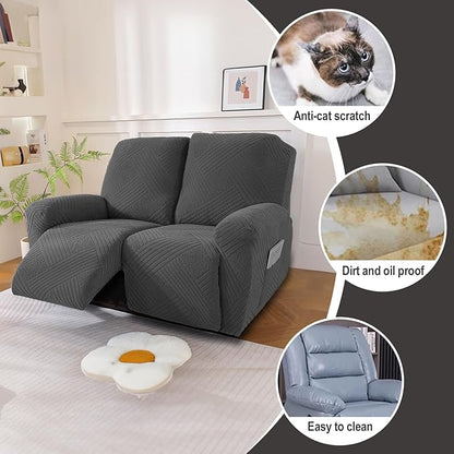 NORTHERN BROTHERS Recliner Loveseat Covers - Recliner Sofa Covers 2 Seater Loveseat Covers for Reclining Loveseat Recliner Cover, Dark Gray
