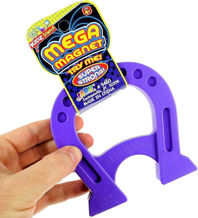 JA-RU Kidz Science Mega Magnet Toys (6 Magnets Assorted Color). Large Strong Horseshoe Magnet Physics Toys for Kids, Boys & Girls. Science Kit Classroom Learning & Stem Toys. 5460-6p