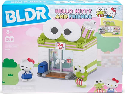 BLDR Hello Kitty and Friends Keroppi Mart Building Set with Hello Kitty and Keroppi Minifigures - Gift for Kids, Girls, Sanrio, and Kawaii Fans Ages 8+, 0103