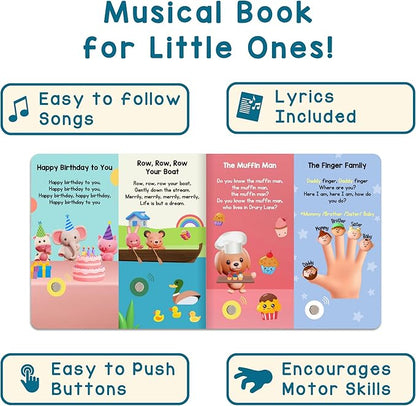 LEARNING BUGS Nursery Rhymes – Sing Along with 28 Favorite Nursery Rhymes, Musical Books for Toddlers, 28-Button Music Book, Musical Toys for Toddlers 1-3
