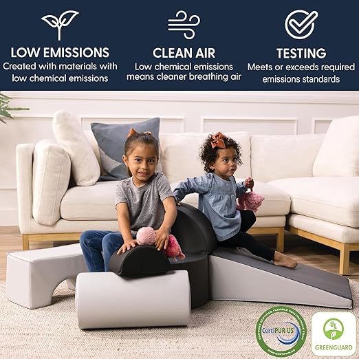 FDP Playtime and Climb Soft Play Set - 6-Piece Baby Climbing Blocks and Indoor Play Gym - Soft Play Climbing for Toddlers and Infants 10m+ (Contemporary/Purple)