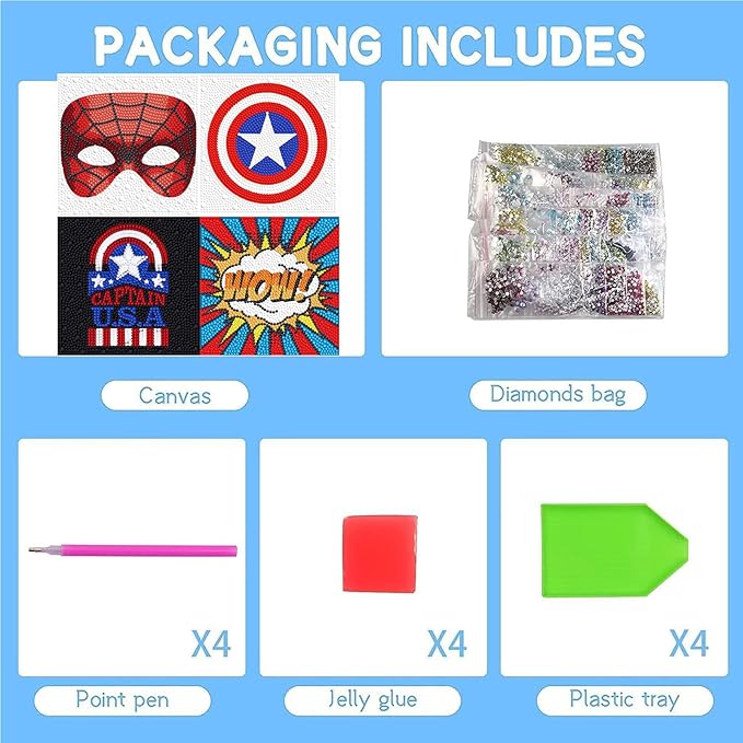 Junrife 5D Diamond Craft Kits Stickers for Kids,Gem Kids' Paint by Number Kits Mosaic Sticker - Best Gifts for Girls Over Ages 6 Easy for Kids Adult Beginners