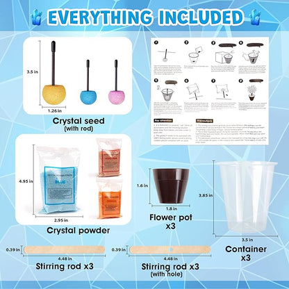 GobiDex Crystal Growing Kit, Science Kits for Kids Age 8-12, Grow Fast in (24H) Science Experiments Lab Toys, DIY STEM Projects Learning & Educational Toys, Crafts Gift Boys & Girls Ages 6 7 8 9 10 12