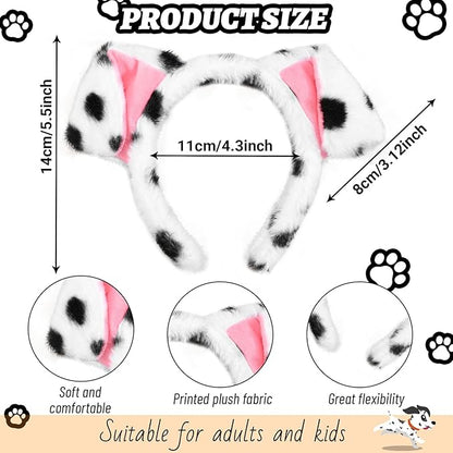 101 Days of School Dalmatian Costume Include Headband Choker Tail Tutu Skirt Knee Socks and Felt Stickers