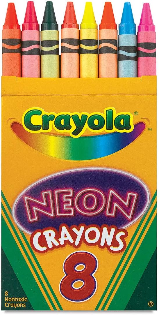Crayola Neon Crayons, Coloring Book Supplies, Gift for Kids, 8 Count