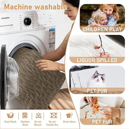 100% Waterproof Recliner Chair Covers for Reclining Chair, Small Recliner Covers That Stay in Place, Non-Slip Recliner Armchair Cover with Pockets for Kids, Pets, Dogs, Cat, Washable,Coffee,28