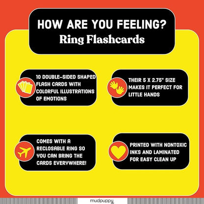 Mudpuppy How Are You Feeling? — Shaped Flashcards 10 Durable Double Sided Animal Emotion Cards And Reclosable Ring With Colorful Art For Ages 1+ Great For Preschool Or Travel For Teachers And Parents