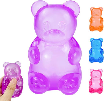 Stress Bear Taba Squishy Balls, Bear Toy Taba Squishy Toys for Kids Stress Relief Squeeze Balls for Valentines Day Gifts Birthday Gifts Party Favors-Purple
