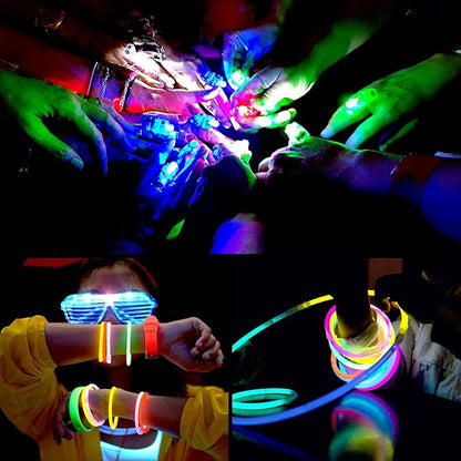 LED Light Up Toys Party Favors for Kids,Glow Sticks, Glow Glasses, Finger Lights,Glow Bracelets,Glow Braids, for Glow Party Favors/ Christmas Gifts /Birthday